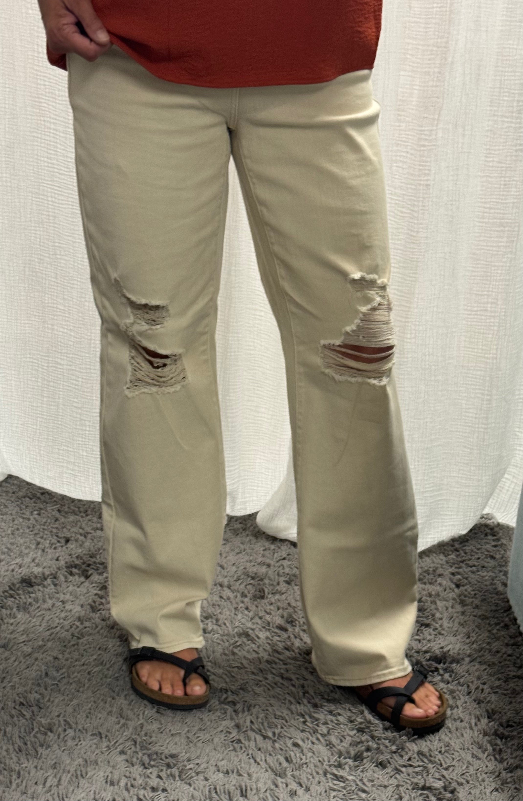 Judy Blue High Waist Dyed Destroy 90's Straight Jeans - Posh West Boutique