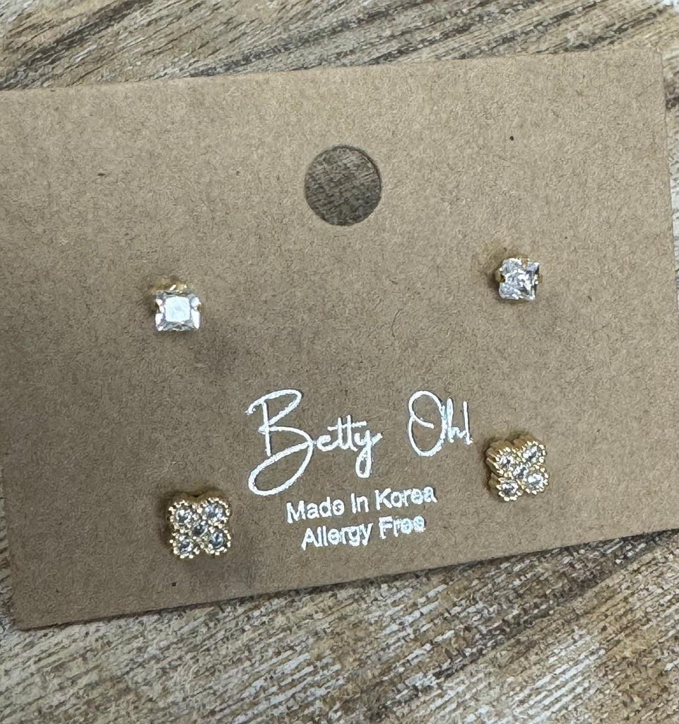 Betty Oh Duo Set Gold Earrings - Posh West Boutique