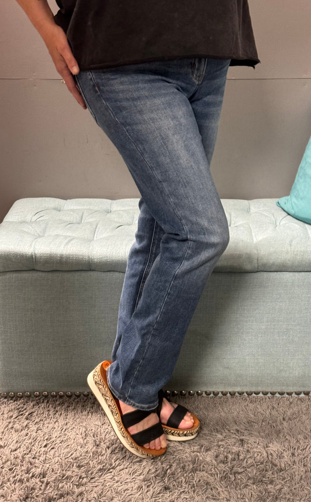 Vervet Mid Rise Straight Leg Jeans-32" Inseam - Posh West Boutique