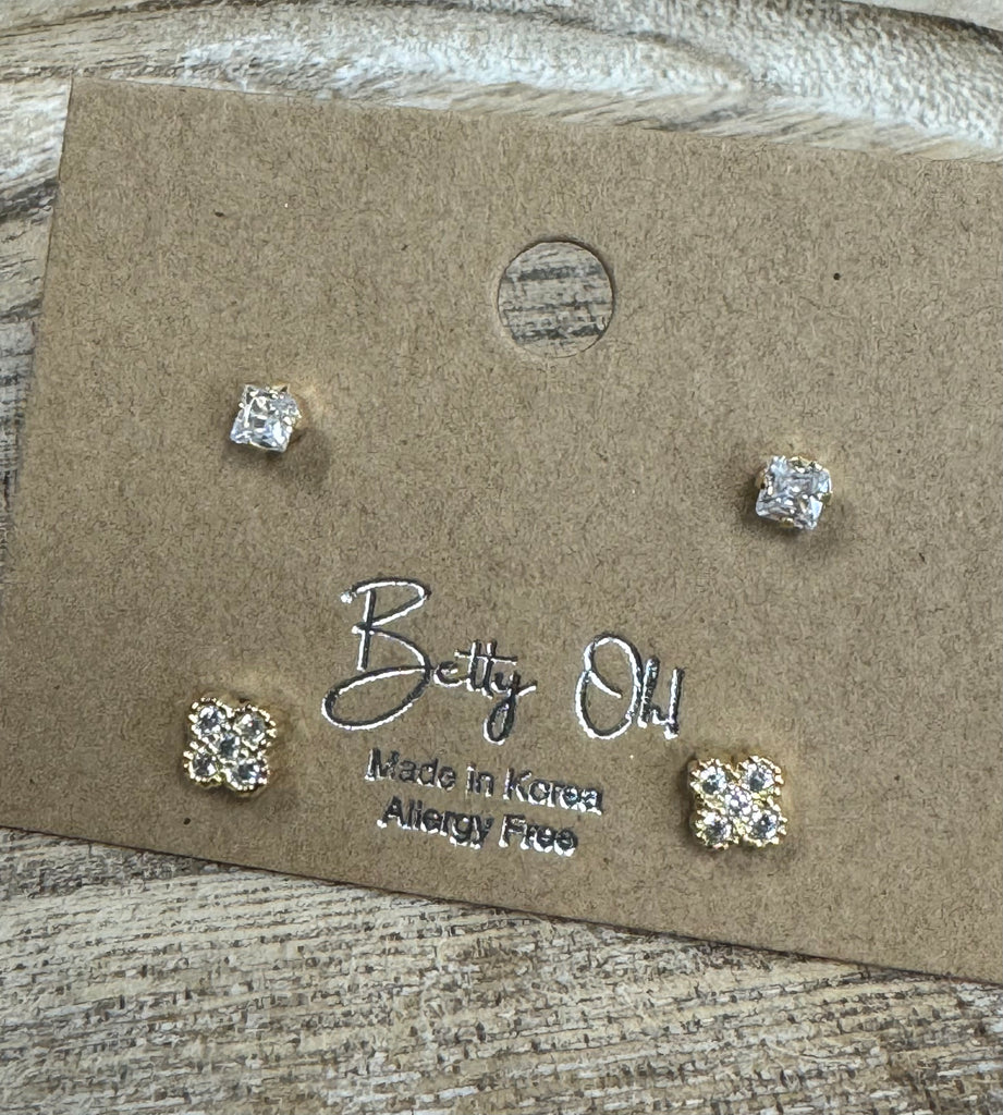Betty Oh Duo Set Gold Earrings - Posh West Boutique
