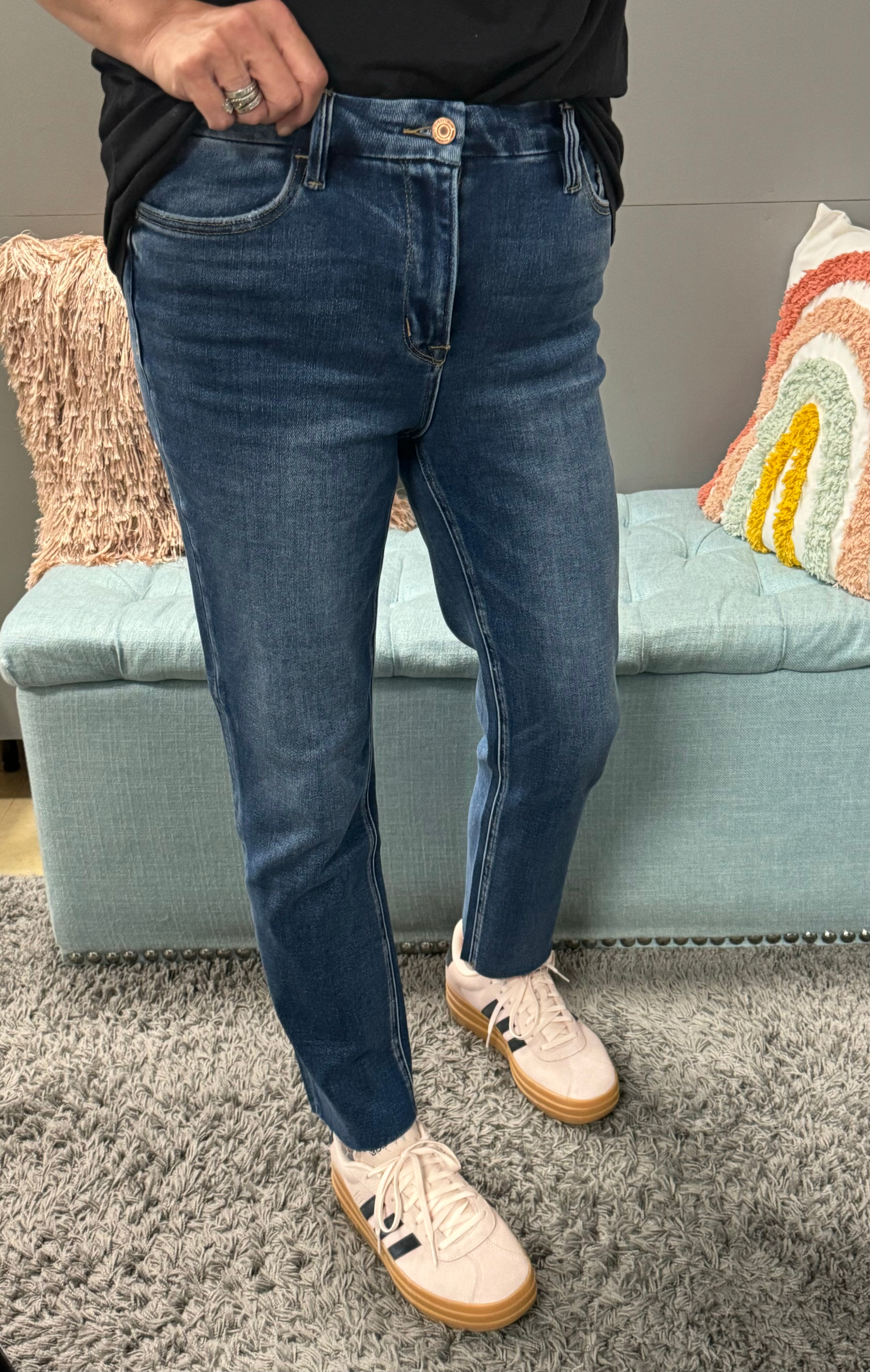 Vervet High Rise Slim Straight Leg Jeans - Posh West Boutique