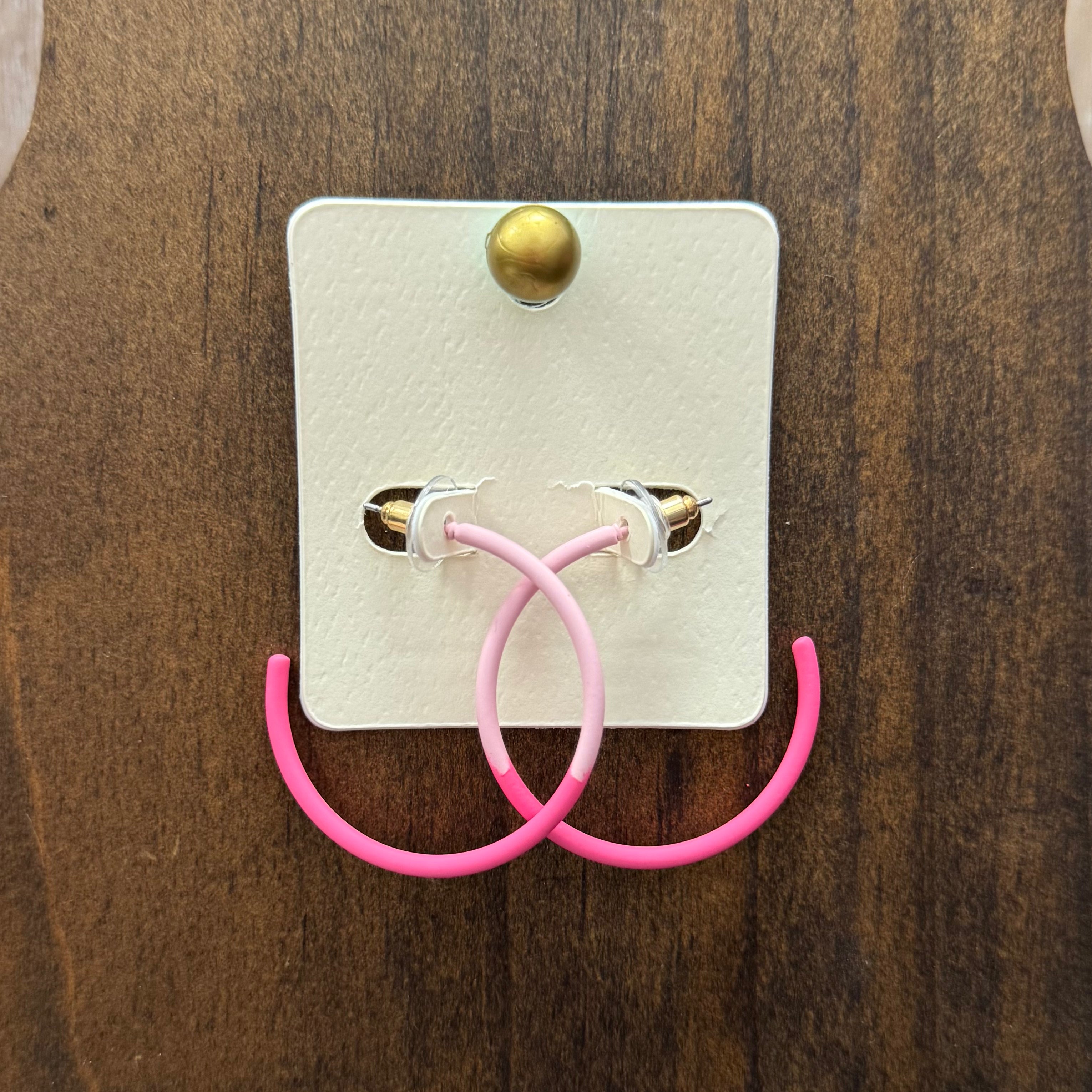 Two Tone Pink Large Hoops - Posh West Boutique