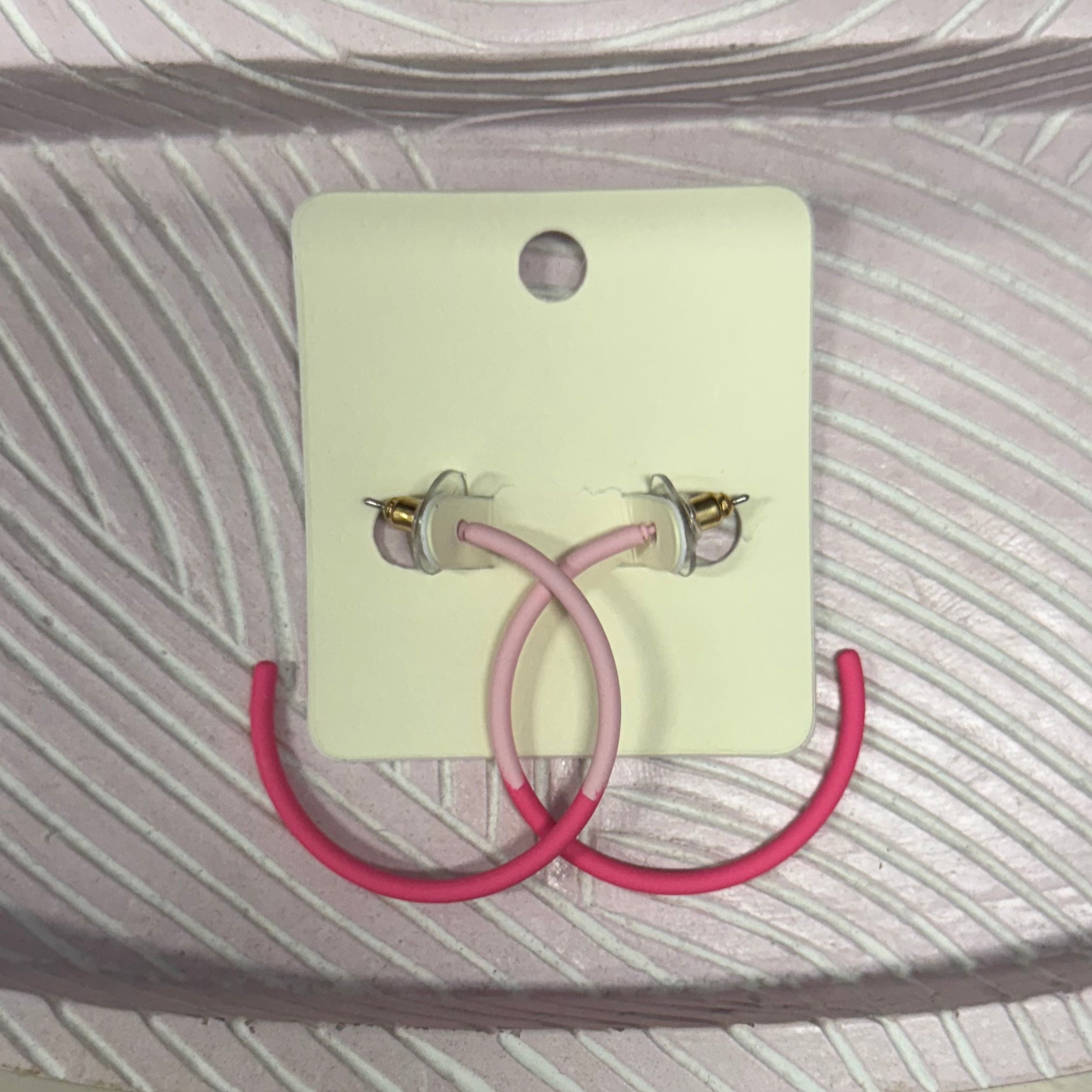 Two Tone Pink Large Hoops - Posh West Boutique
