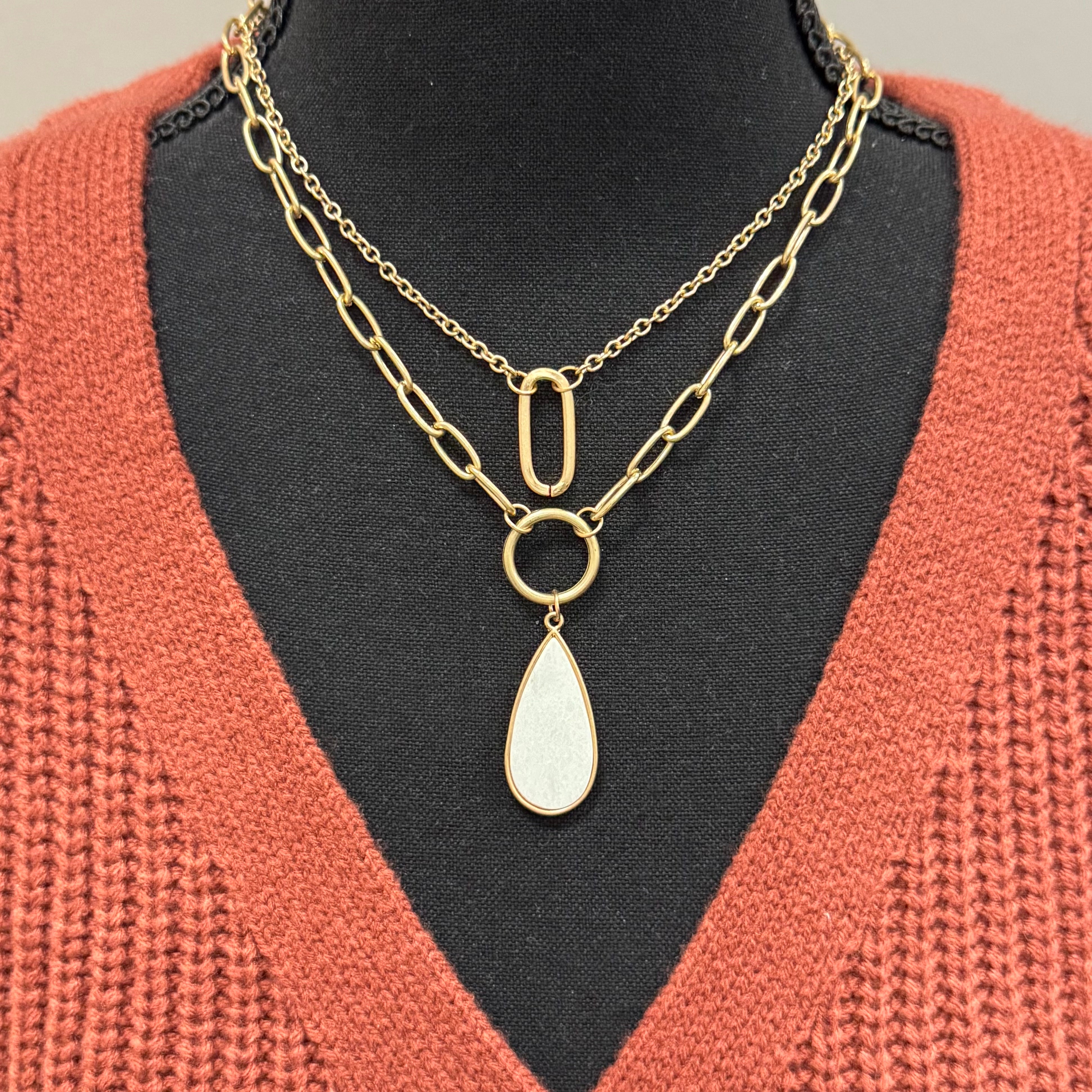 2pc Gold Necklace Set - Posh West Boutique