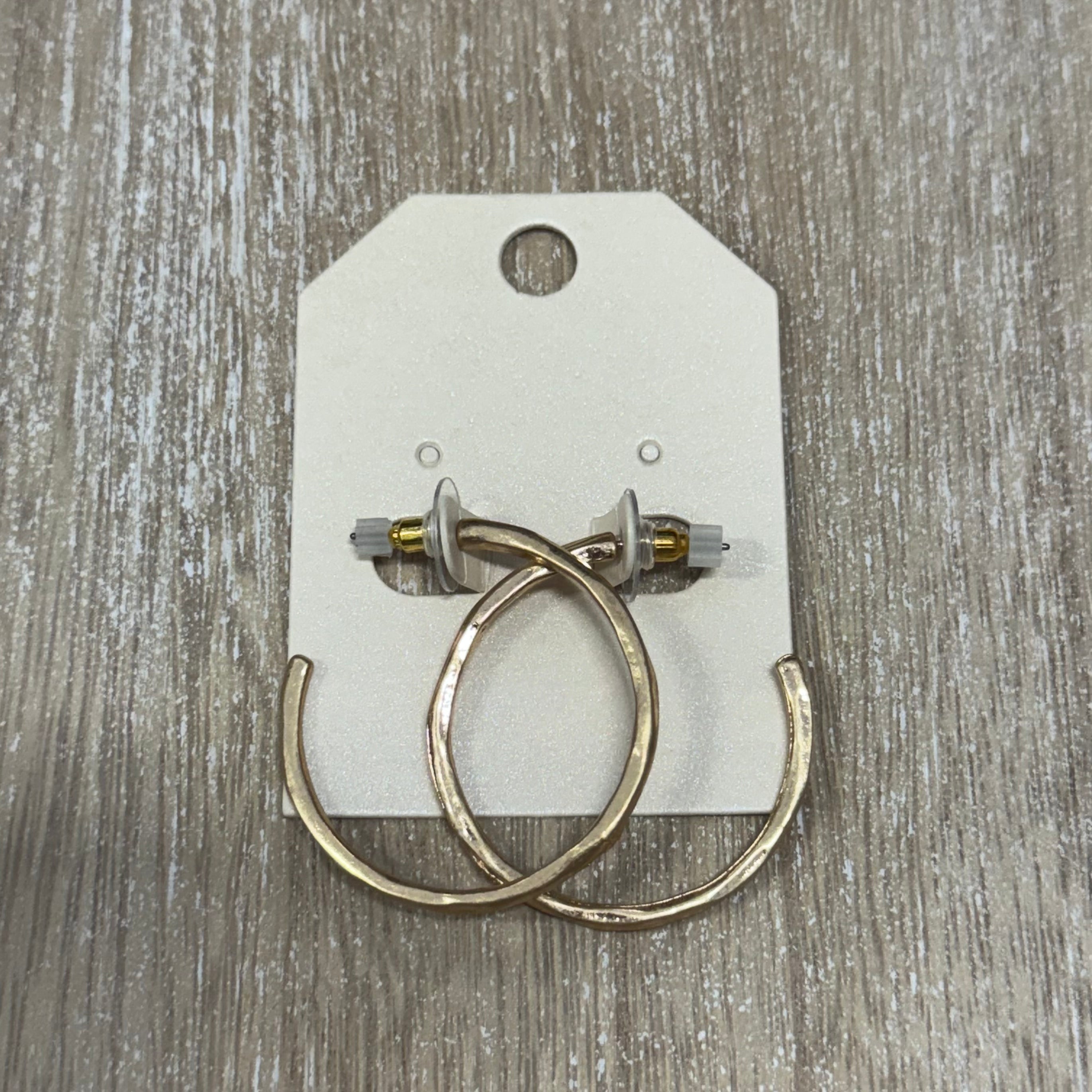 Gold Hammered Hoops - Posh West Boutique