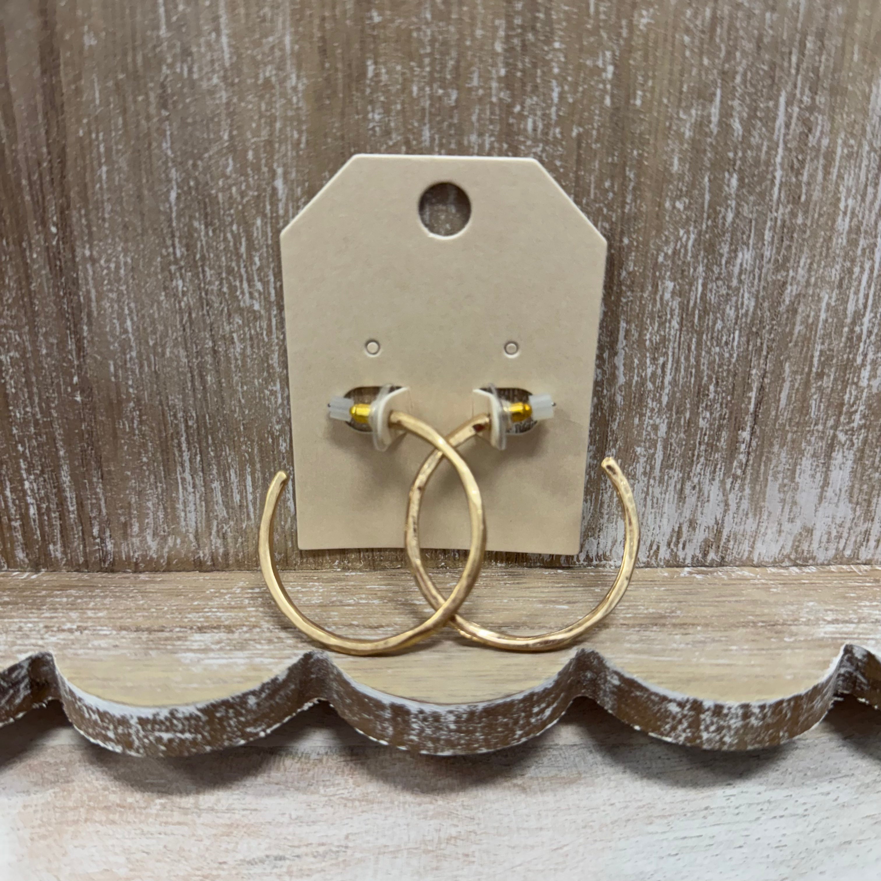 Gold Hammered Hoops - Posh West Boutique