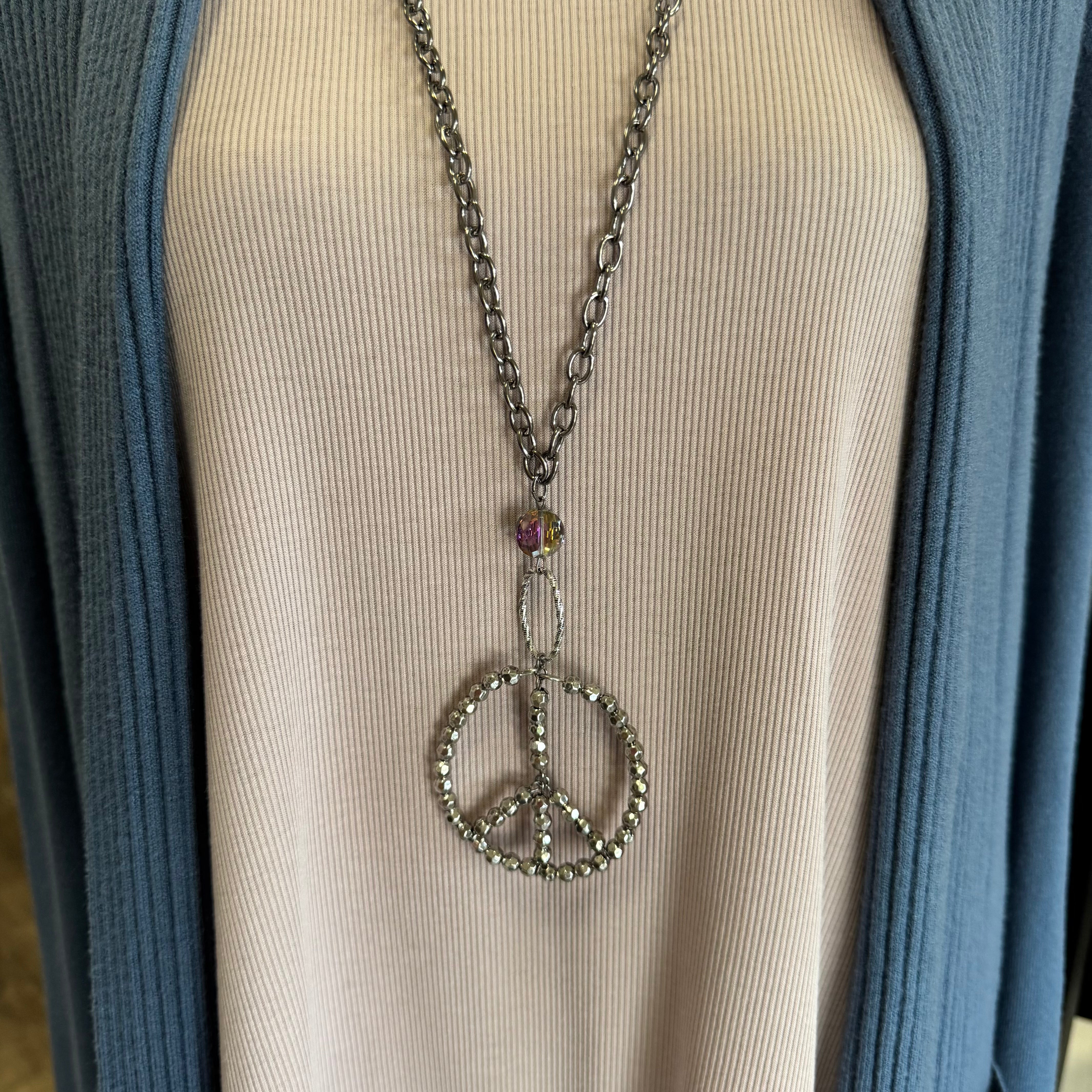 Peace Sign Pendant Necklace - Posh West Boutique