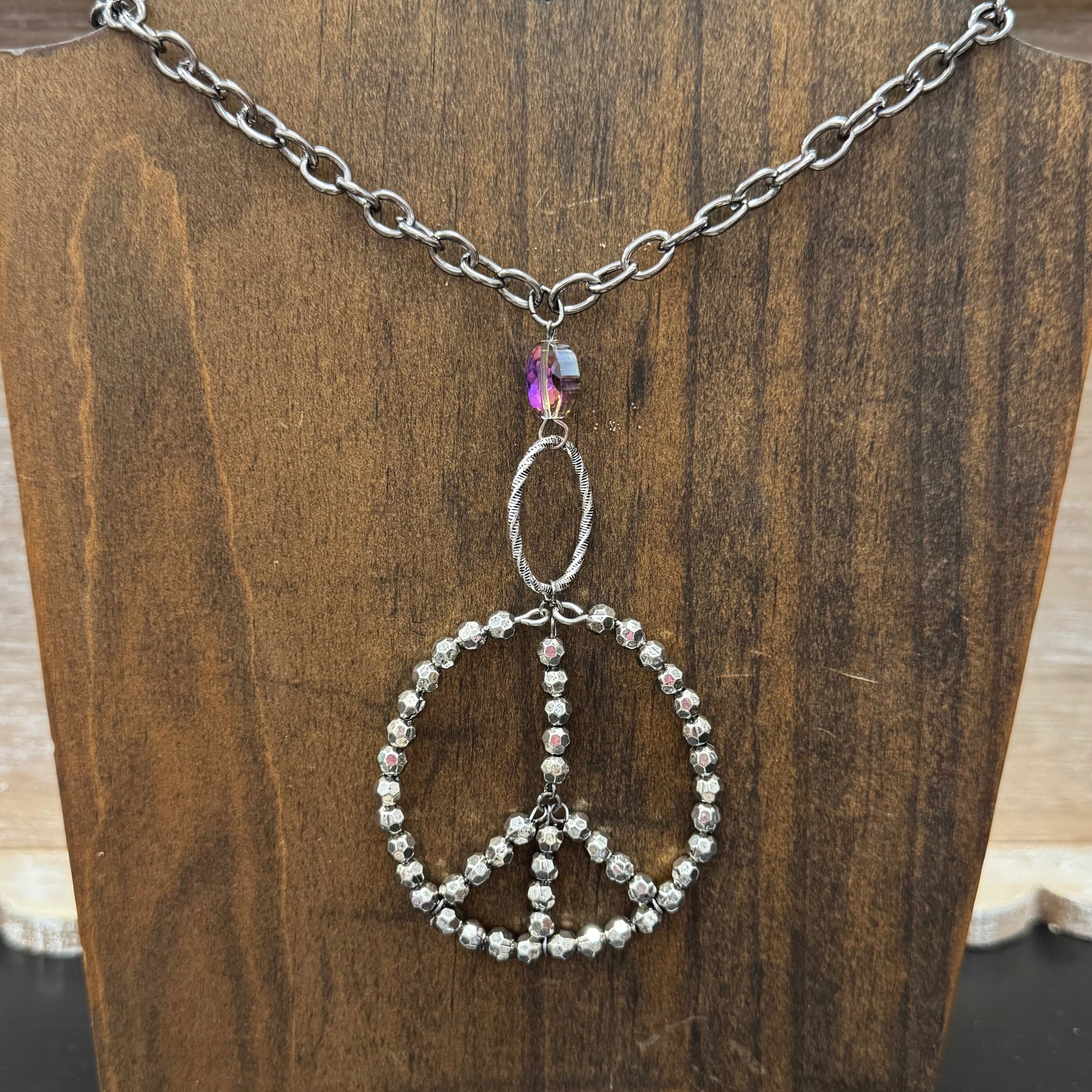 Peace Sign Pendant Necklace - Posh West Boutique