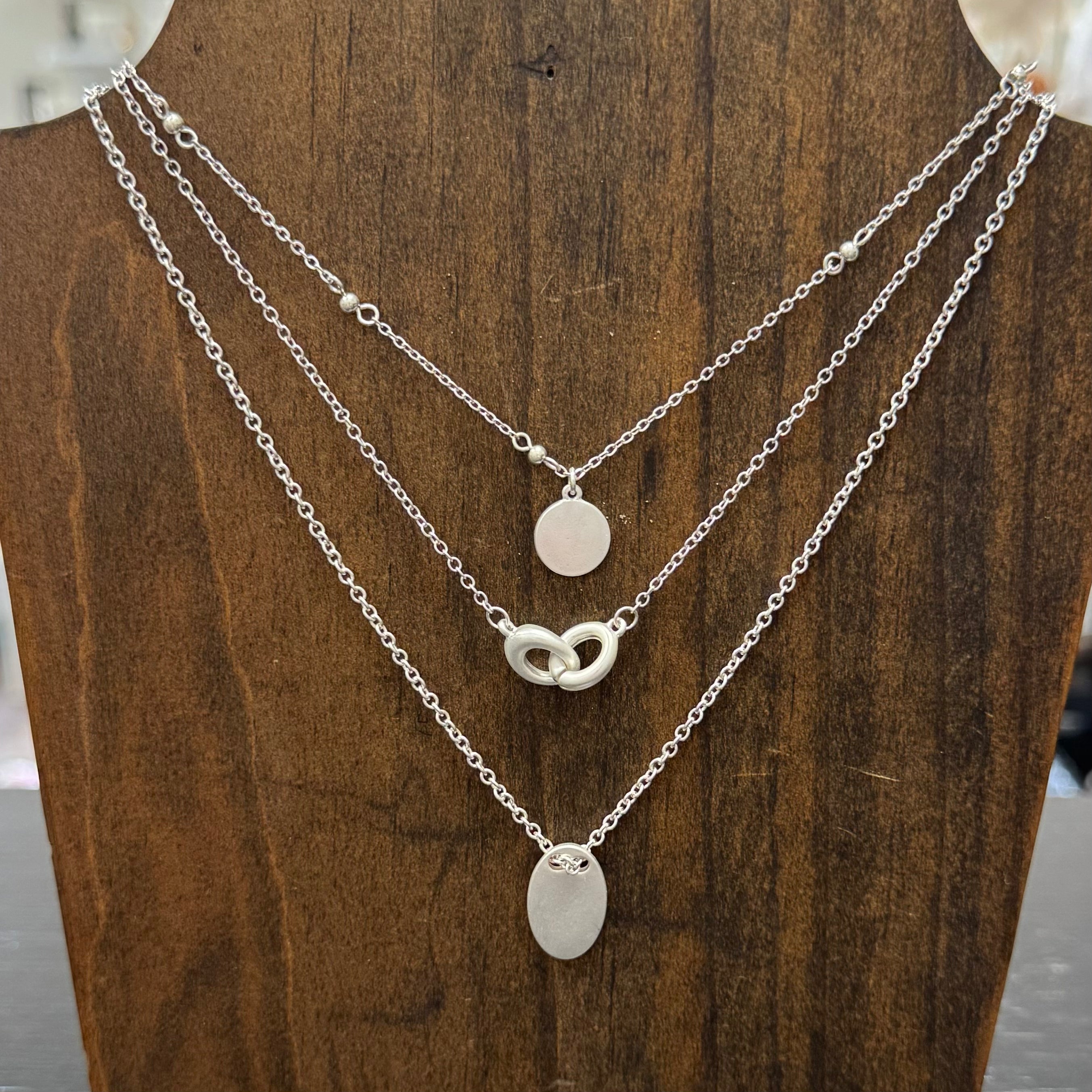 3pc Silver Necklace Set - Posh West Boutique