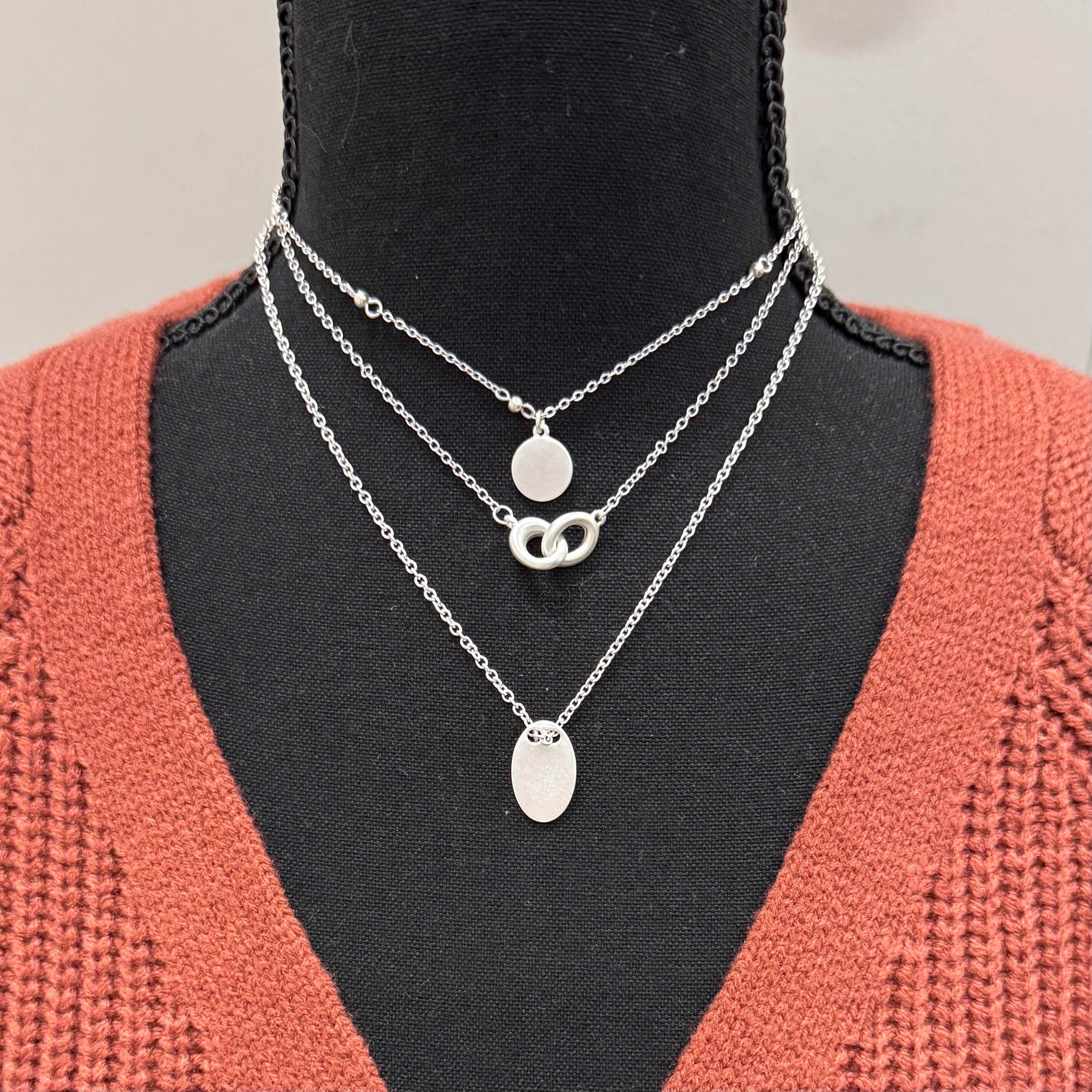 3pc Silver Necklace Set - Posh West Boutique