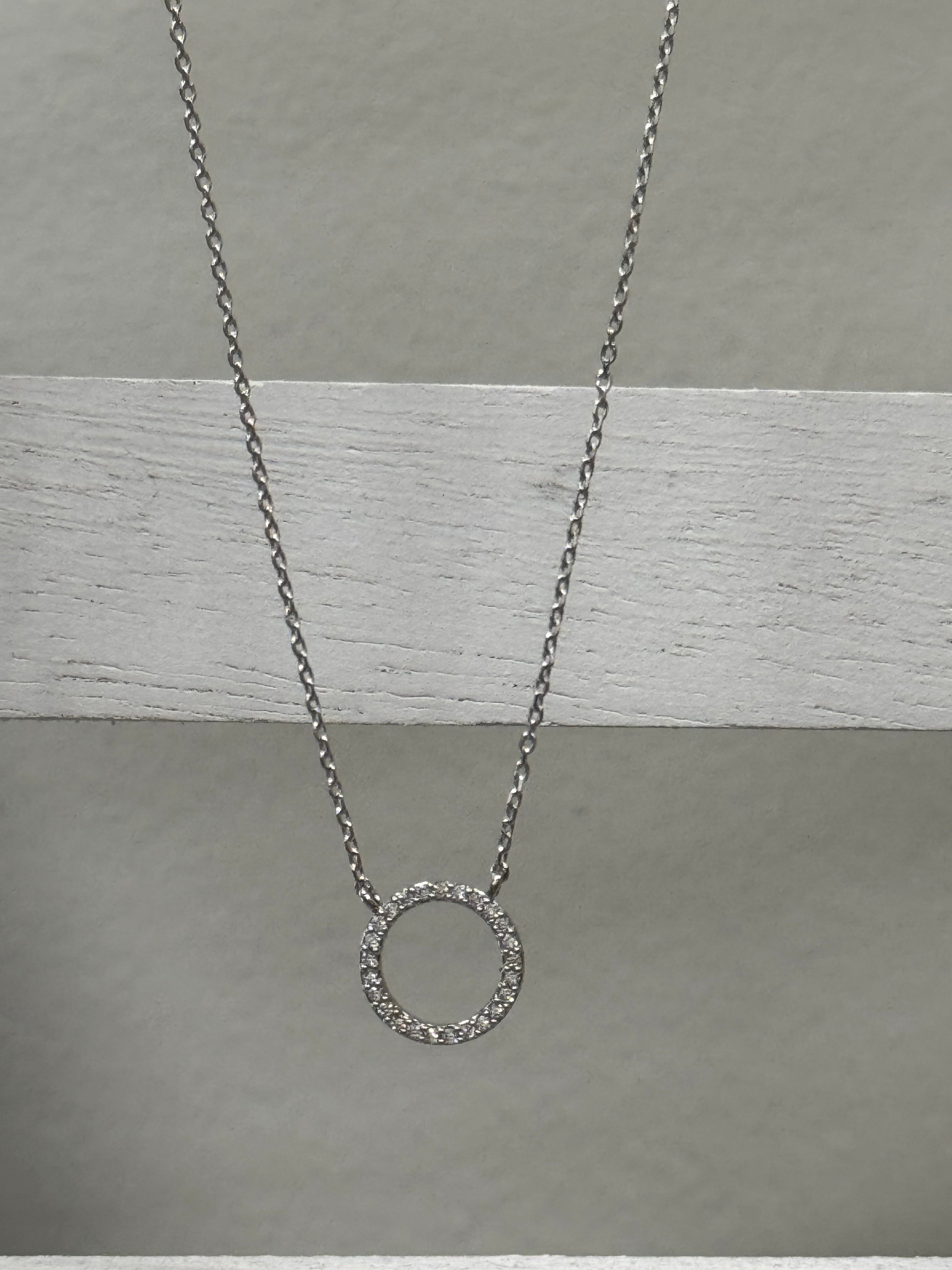 Betty Oh! Diamond Circle Silver Necklace - Posh West Boutique