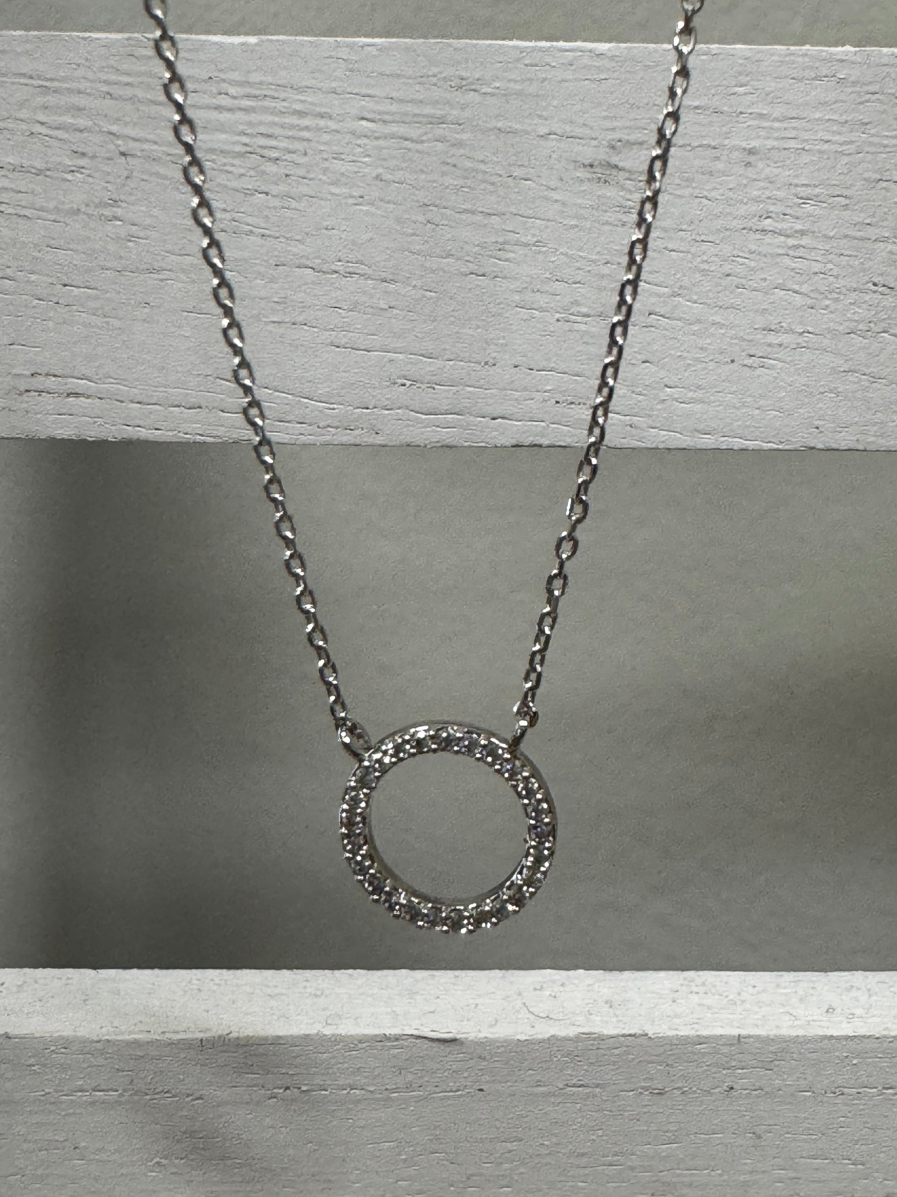 Betty Oh! Diamond Circle Silver Necklace - Posh West Boutique