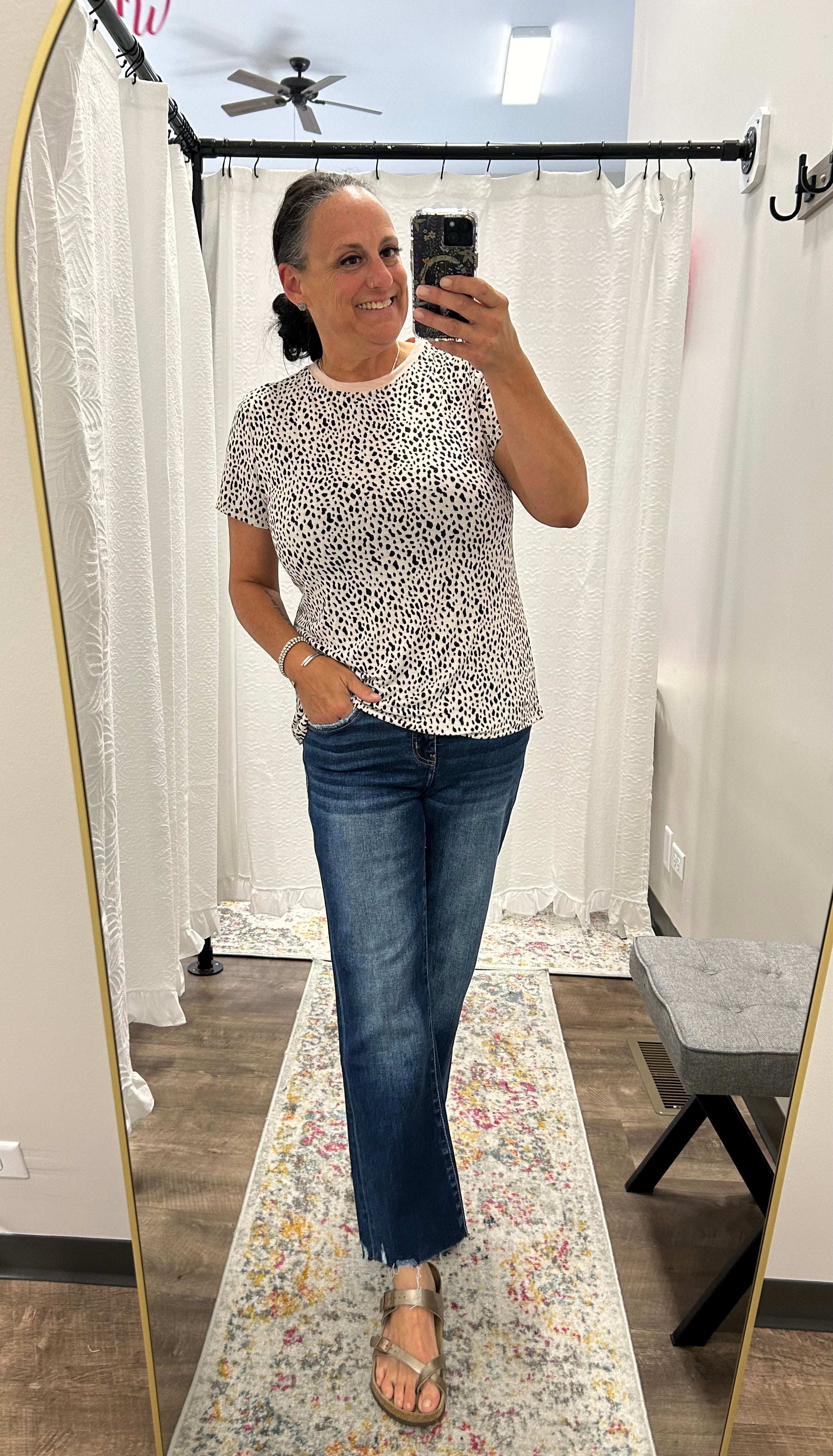 Apricot Cheetah Print Casual Top - Posh West Boutique