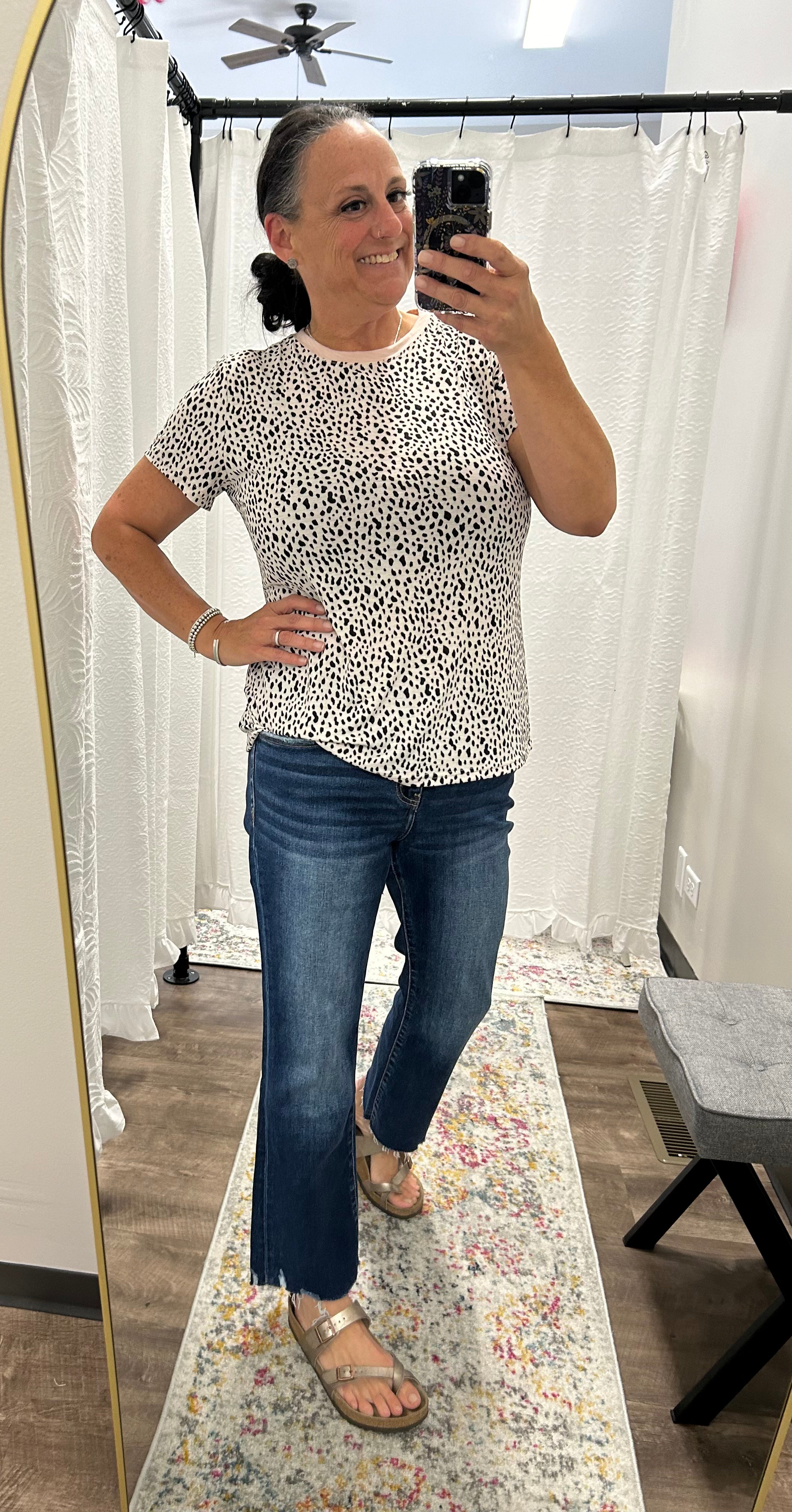 Apricot Cheetah Print Casual Top - Posh West Boutique