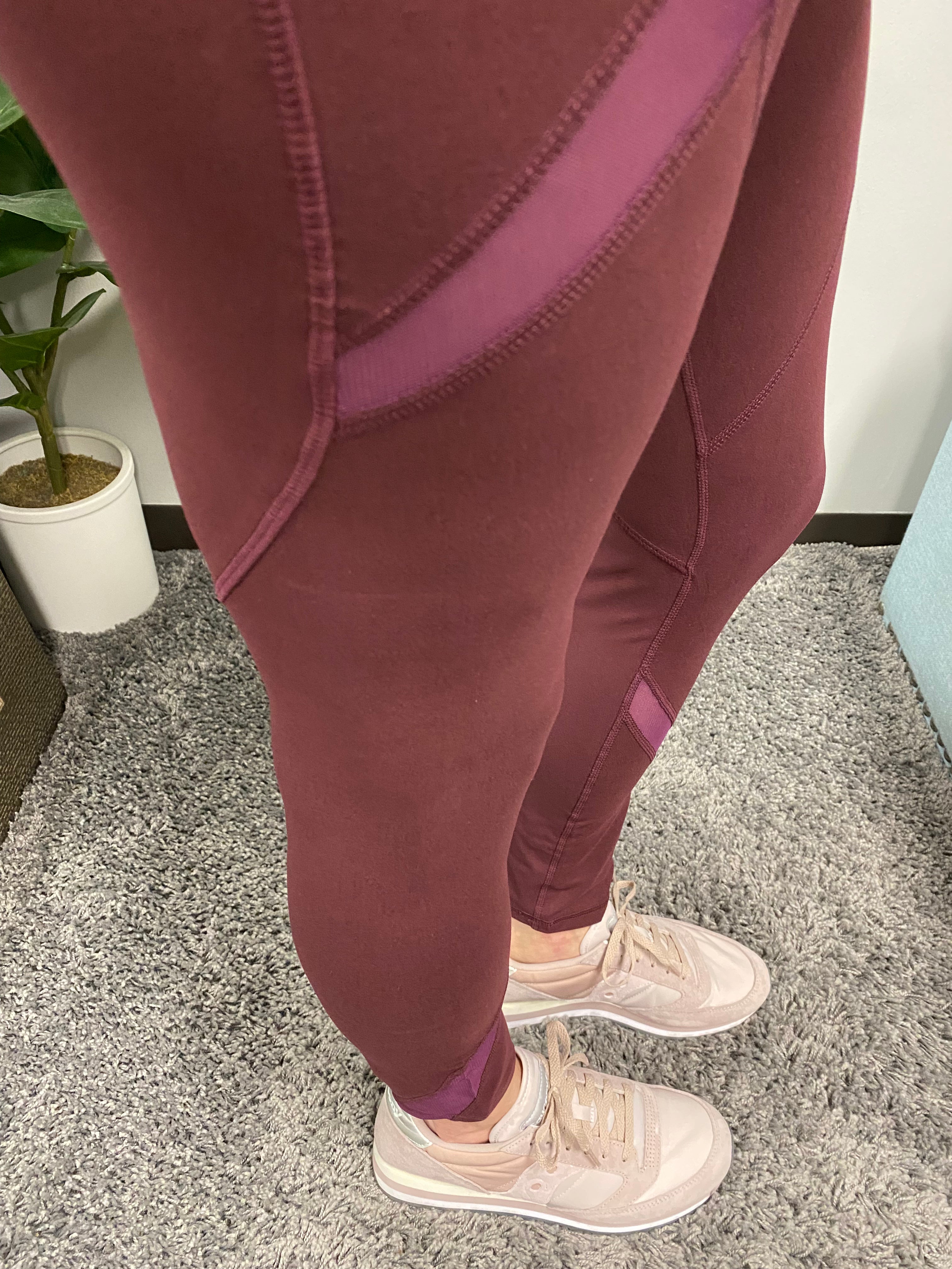 Cassis- Full Length Pocket Leggings with Mesh Detail - Posh West Boutique