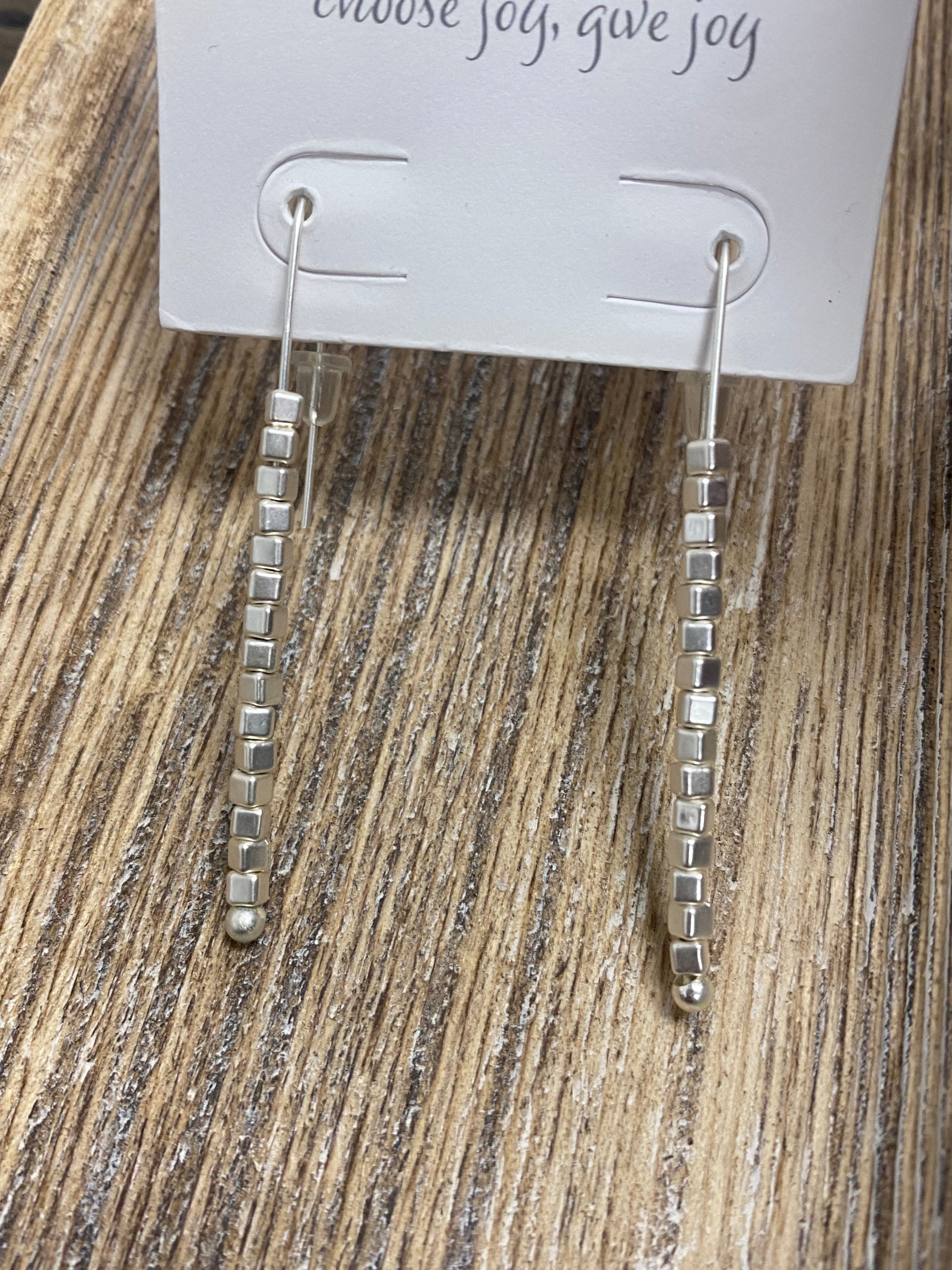 Silver Threader Bead Earrings - Posh West Boutique