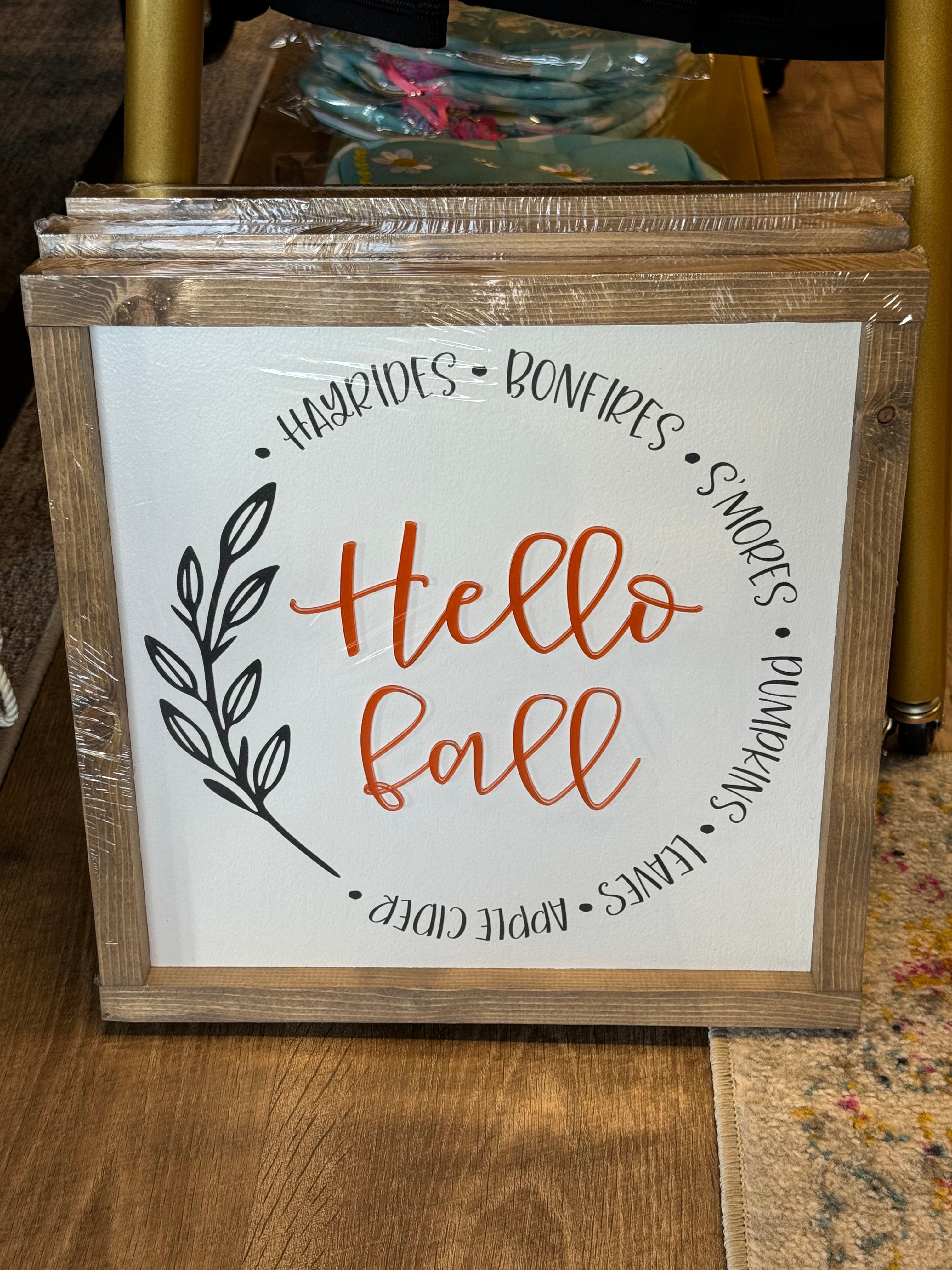 Hello Fall Acrylic Wording Wood Sign - Posh West Boutique