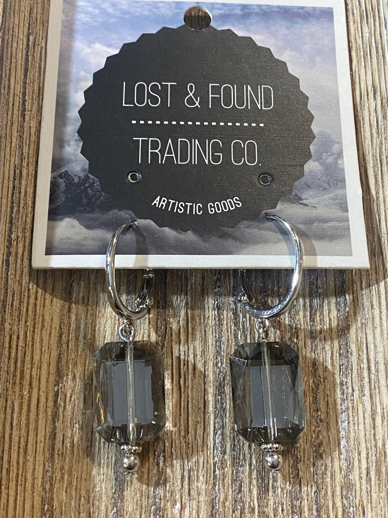 L & F Dark Stone Earrings - Posh West Boutique