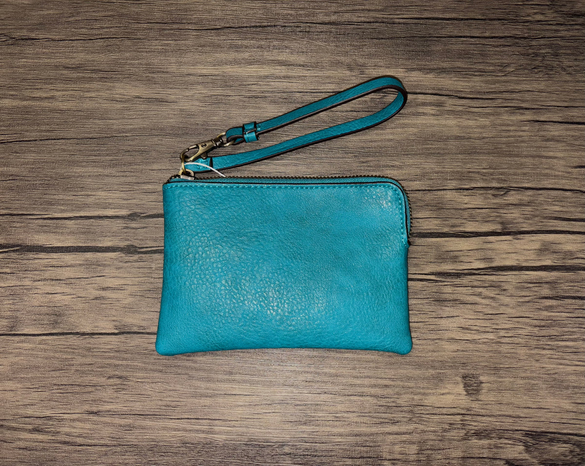 Pippa Wristlet Pouch: Turquoise