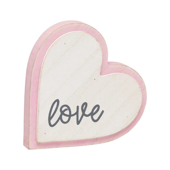 Pink Wood Heart- Love - Posh West Boutique