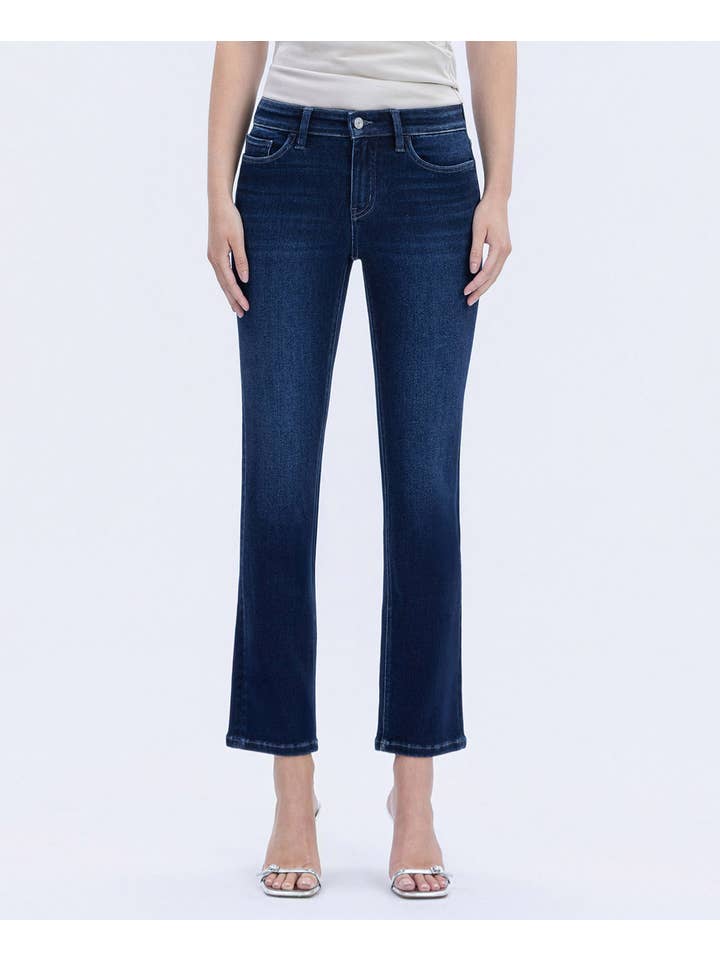 Vervet MR Dark Wash Ankle Slim Straight Jeans