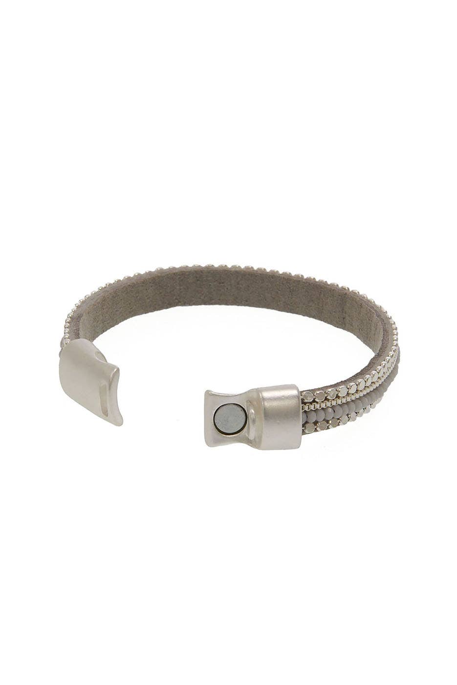 Silver Beaded Soft Bracelet - Posh West Boutique