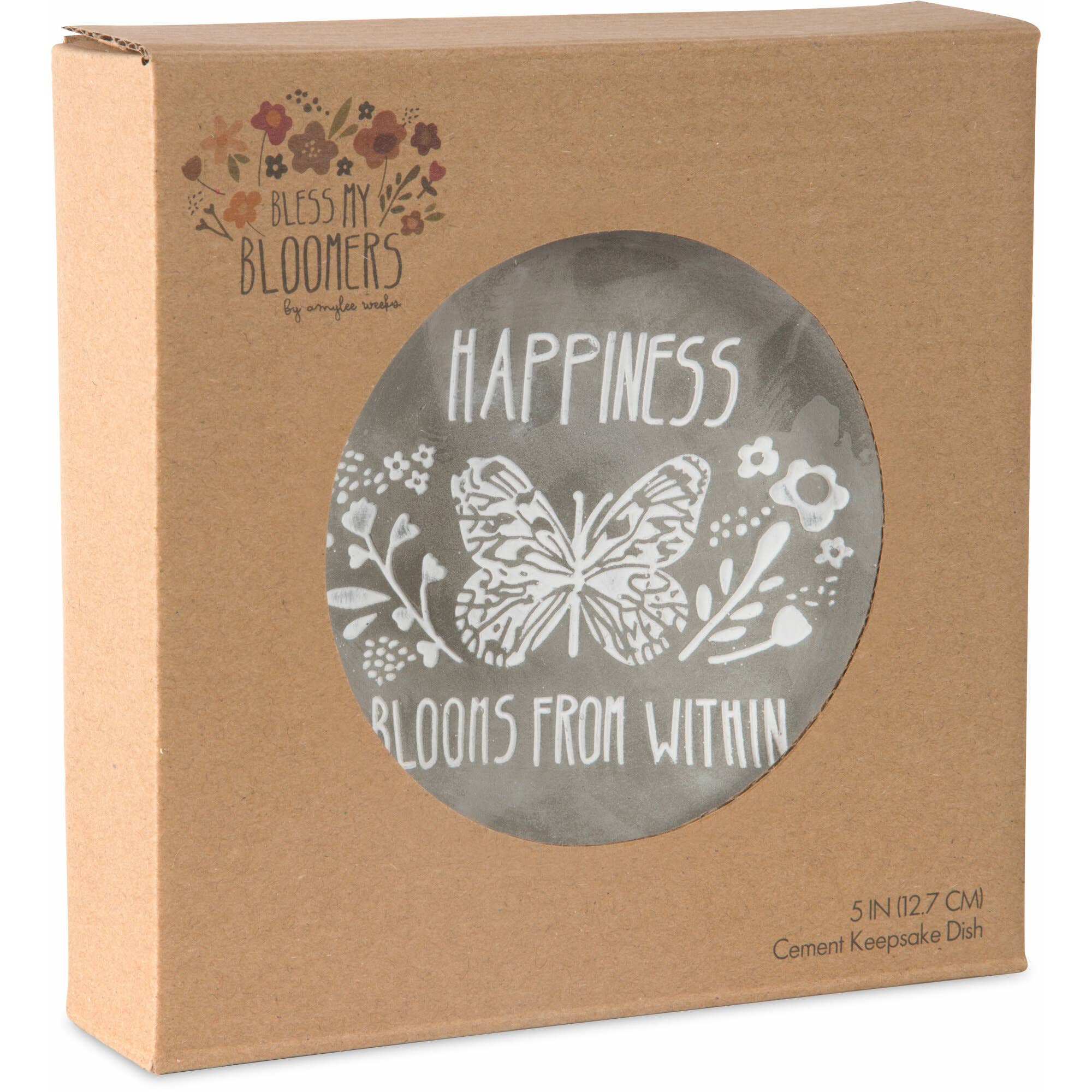 Happiness - 5" Cement Keepsake Dish - Posh West Boutique
