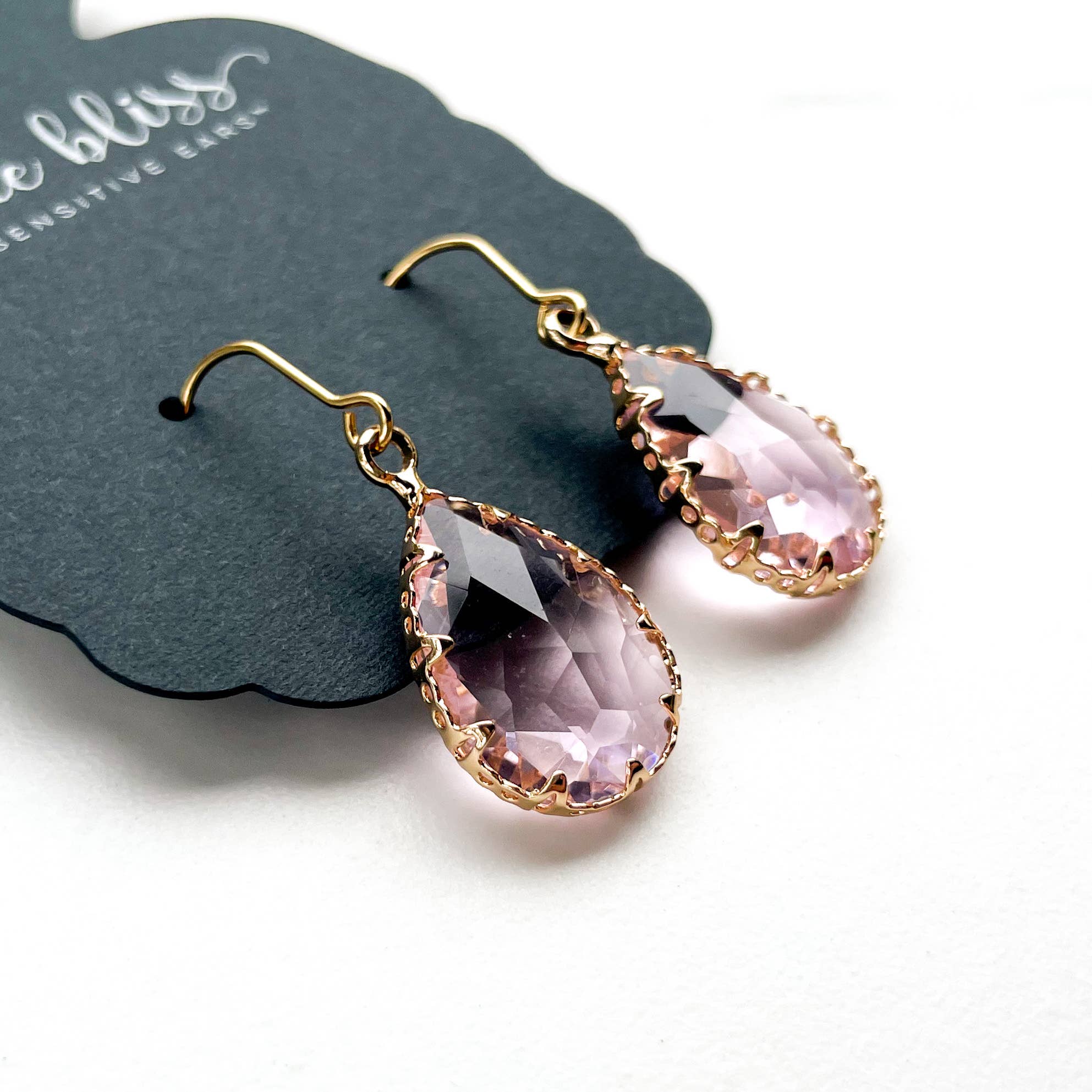 Ballet Pink Teardrop Dangle Earrings - Posh West Boutique