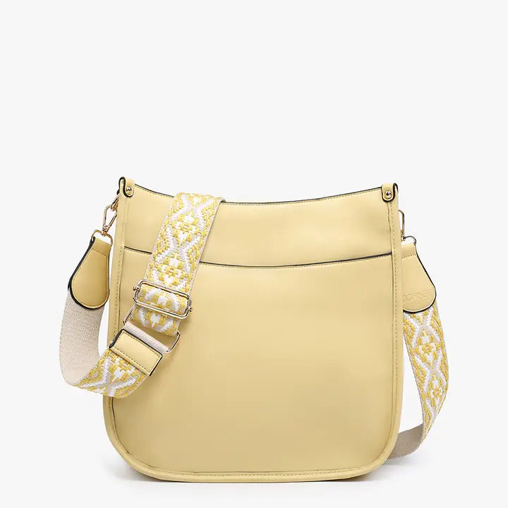 Pale Yellow Chloe Crossbody W/ Guitar Strap Purse