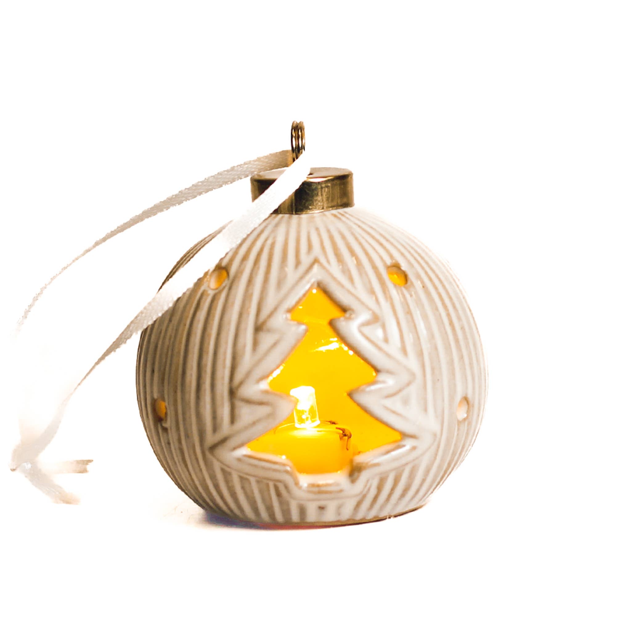 Tree White Ornament with LED Light - Posh West Boutique