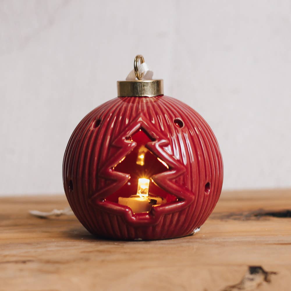 Tree Red Ornament with LED Light - Posh West Boutique
