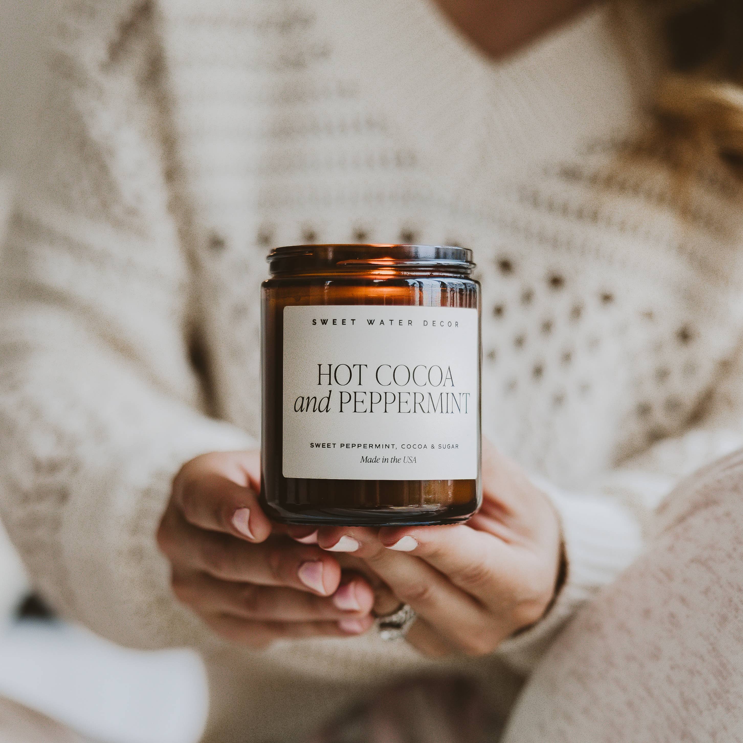 Hot Cocoa and Peppermint Soy Candle - Posh West Boutique