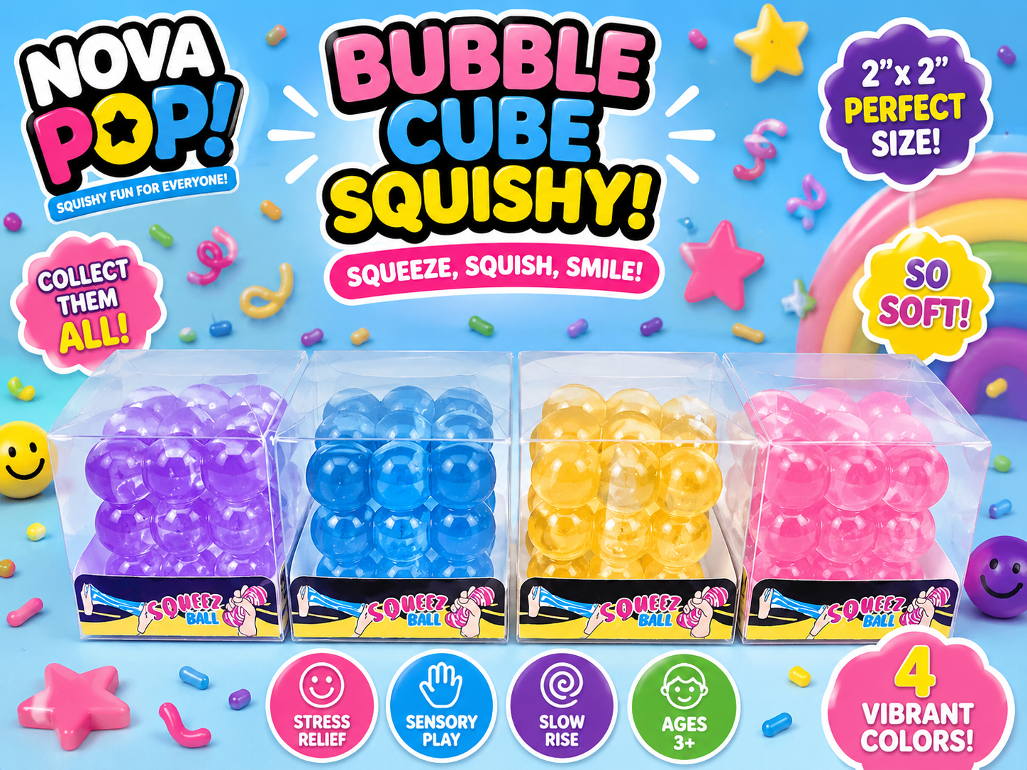 Bubble Cube Squishy – Sensory Stress Relief