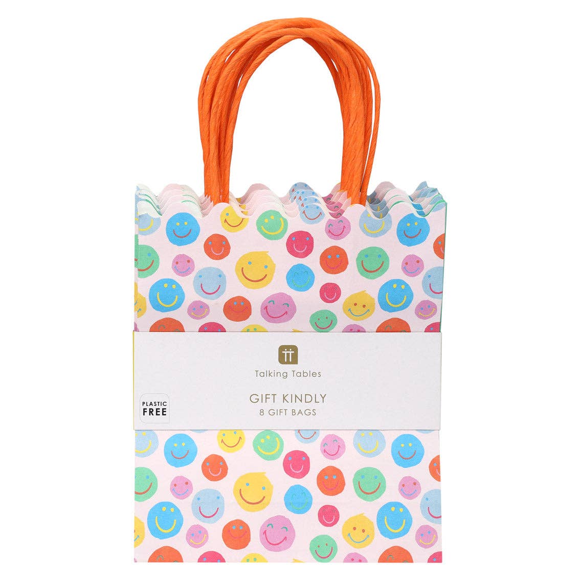 Happy Face Paper Gift Bags - 8 Pack | Party Supplies | - Posh West Boutique