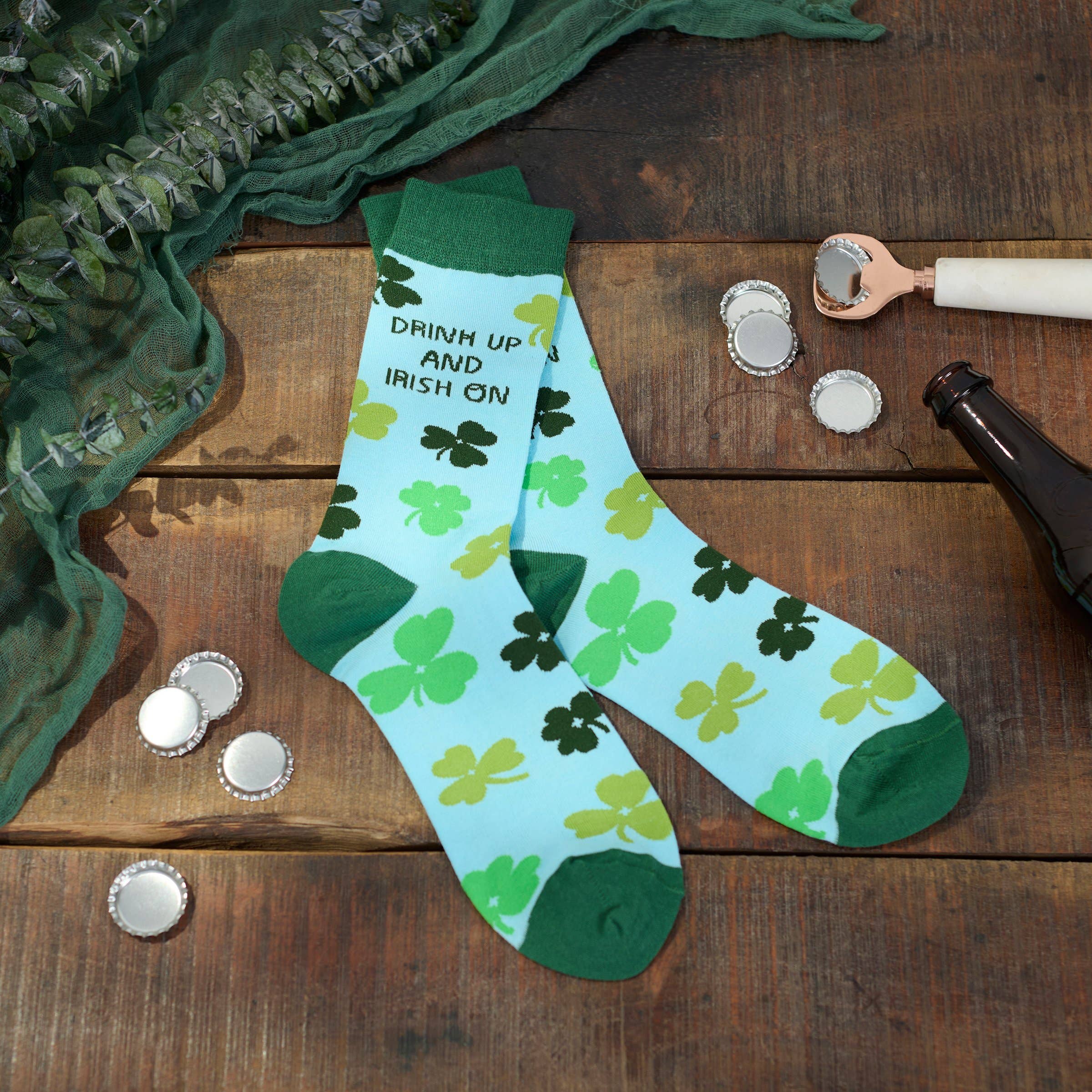 Drink Up And Irish On Socks - Posh West Boutique