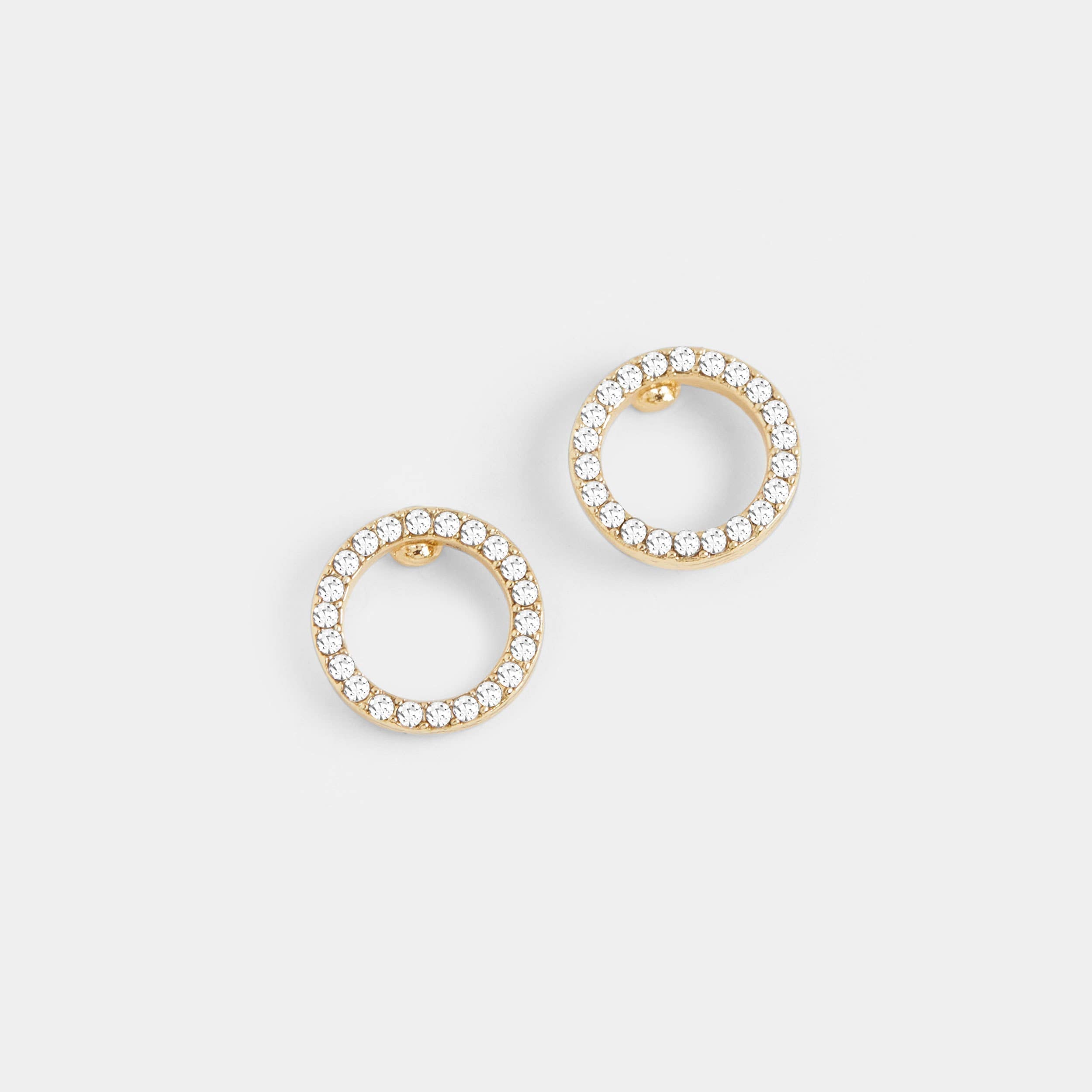 Bejeweled Ring Stud Earring - Gold - Posh West Boutique
