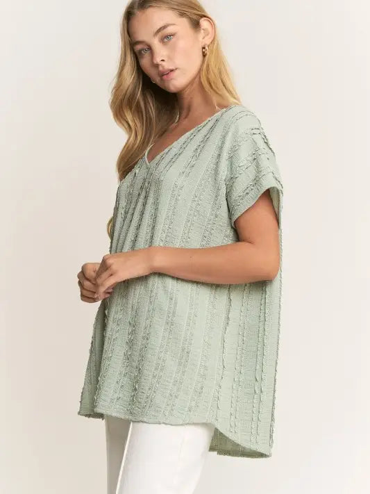 Sage Short Sleeve Relaxed Fit Top - Posh West Boutique