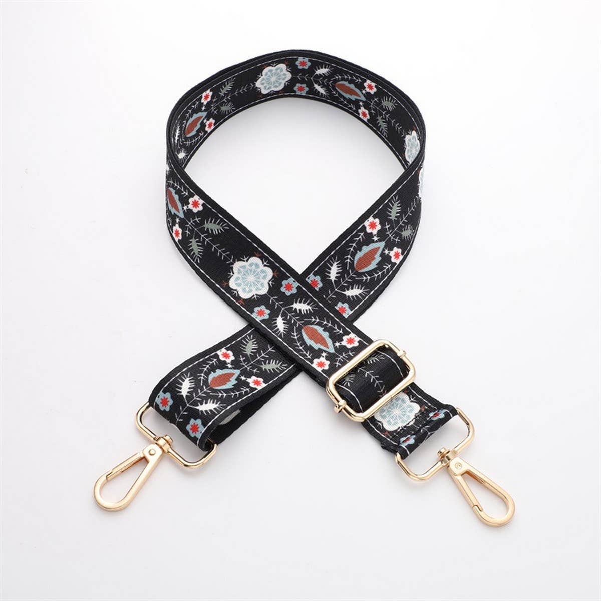 Black & Floral Guitar Strap - Posh West Boutique