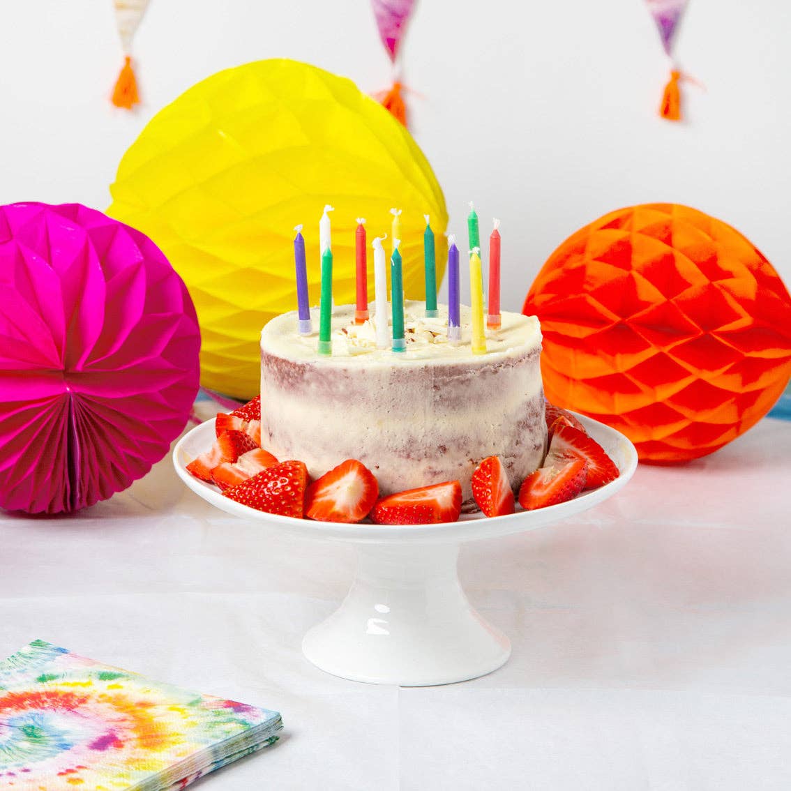 Rainbow Flame Birthday Candles - 12 Pack | Cake Candles | - Posh West Boutique