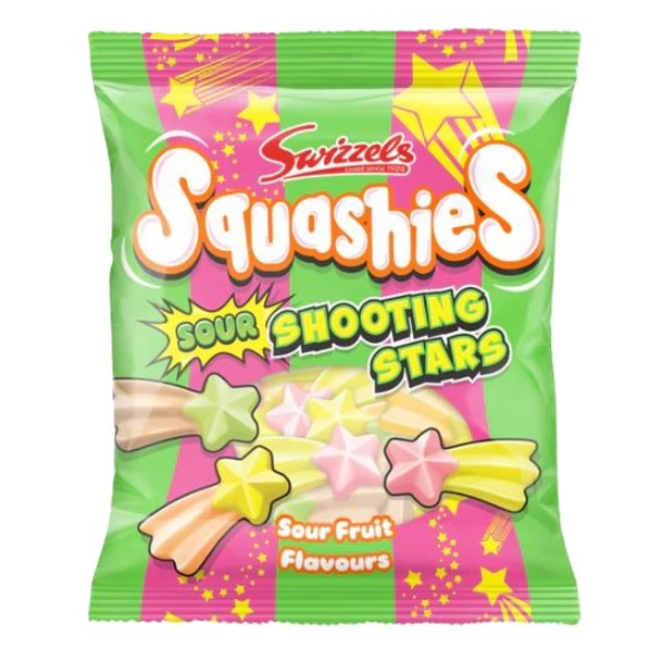 Limited Import Squashies UK, Sour Shooting Stars, 100g, 12ct - Posh West Boutique