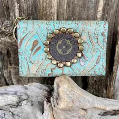 Upcycled Becca Turquoise Card Holder - Posh West Boutique