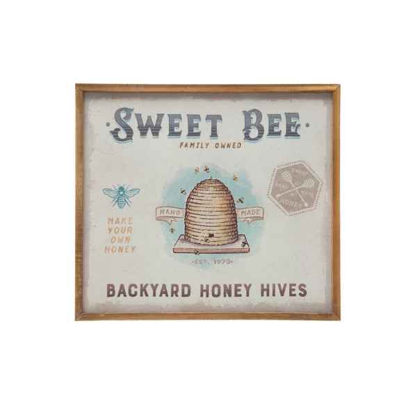 Wood Framed Canvas Wall Décor "Sweet Bee Backyard Honey Hives" PICKUP ONLY! - Posh West Boutique