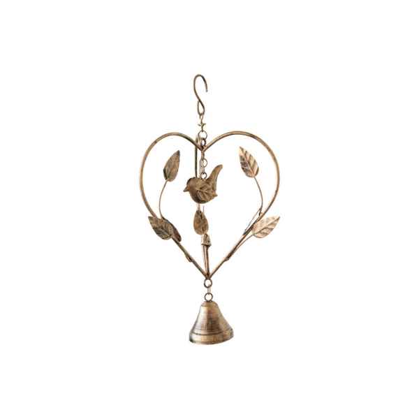 Hanging Metal Heart, Bird and Bell - Posh West Boutique