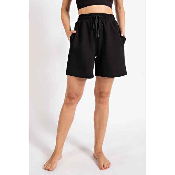 Black Ponti Long Shorts - Posh West Boutique