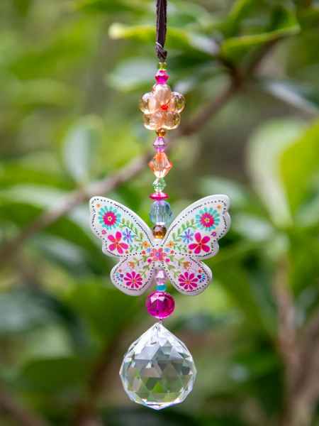 Butterfly Sun Catcher Car Charm Natural Life - Posh West Boutique