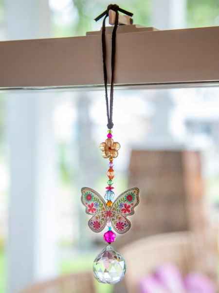 Butterfly Sun Catcher Car Charm Natural Life - Posh West Boutique