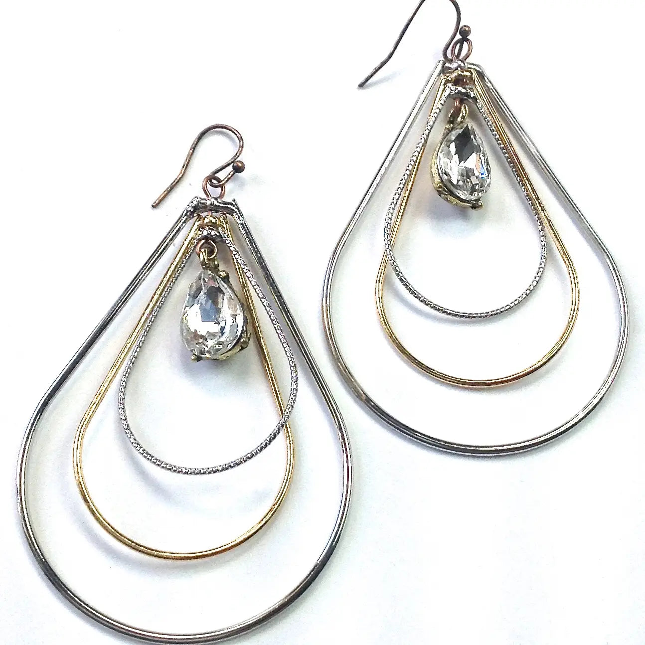 Multi Metal Dangle Earrings - Posh West Boutique