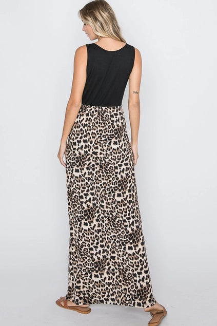 Black and Brown Animal Print Maxi Dress - Posh West Boutique