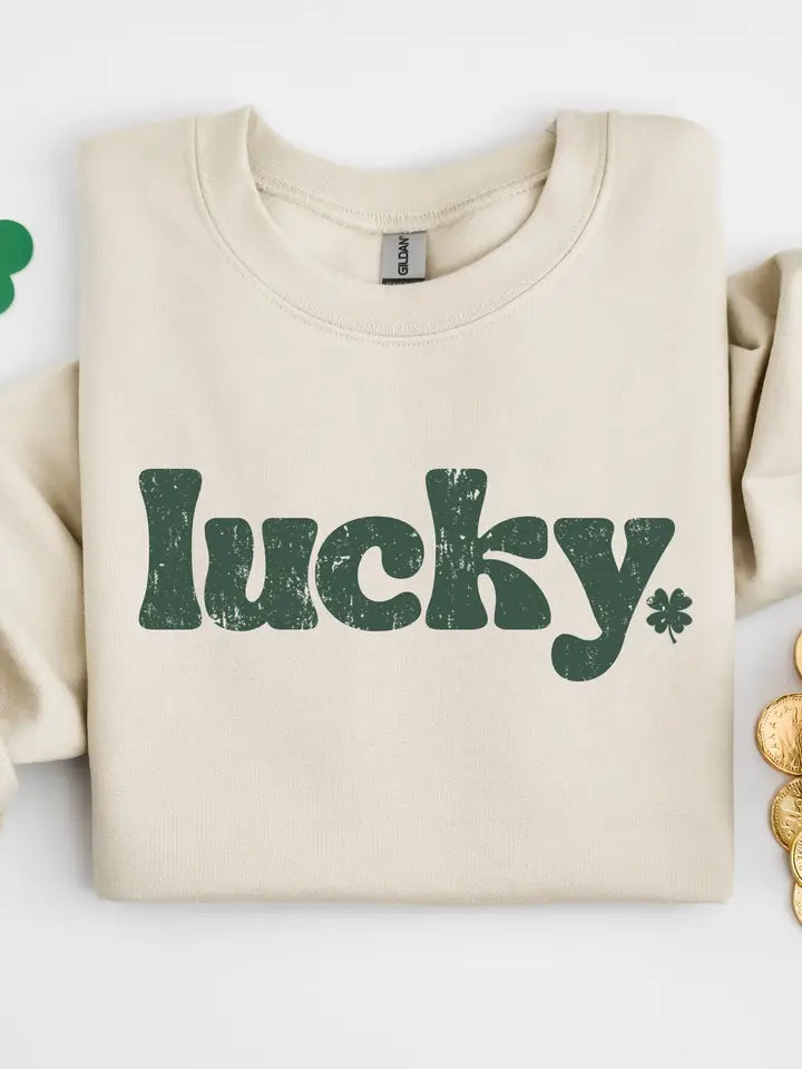 Lucky Crewneck Sweatshirt - Posh West Boutique