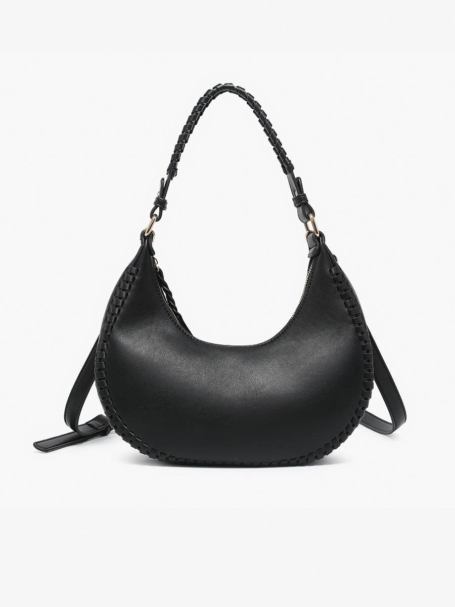 Aria Whipstitch Crescent Shoulder Bag - Posh West Boutique